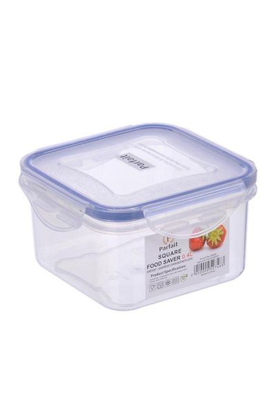 Generic PARFAIT Square Airtight Leak-Proof Food Container Clear and Blue 0.4 Liter YH101005PP8