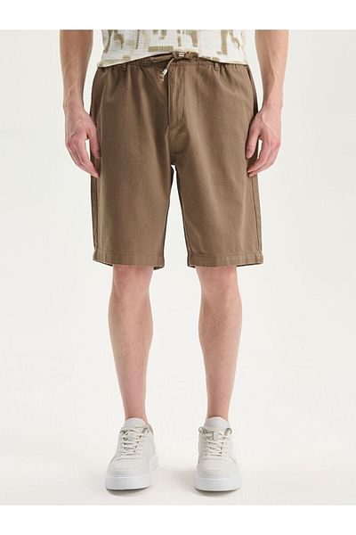 LC Waikiki Мъжки къси панталони LCW Vision Standard Pattern с връзки на талията