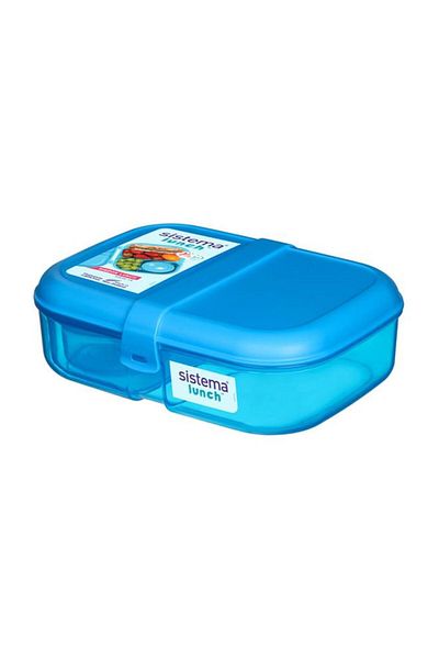 Generic sistema Freezer Safe BPA-Free Plastic Ribbon Lunch Box with Mini Bite Assorted Color 1.1 Liter 41675