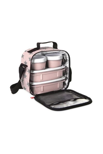 Generic TATAY Urban Stars Lunch Box Kit for Kids Pink 3 Liter
