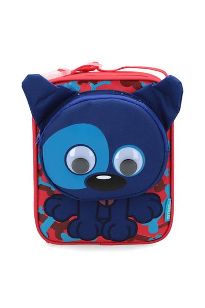 Generic smash 3D Dog Detail Zipper Closure Durable Lightweight Lunch Bag Red and Blue