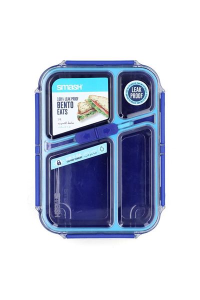 Generic smash Bento Eats Lunch Box Blue and Green 1.4 Liter