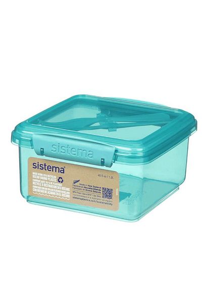 Generic sistema Freezer Safe BPA-Free Plastic Lunch Box with Cutlery Assorted Color 1.2 Liter 21652-36