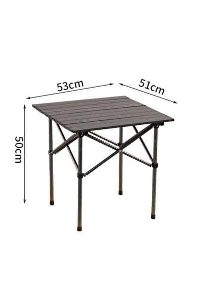 ECARLA Skládací stůl na zahradu, kempování nebo rybaření, hnědý, kufrový typ, JollyMag, SC10BR, 53x51x50 cm