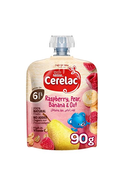Nestle Cerelac Fruits Puree Pouch Raspberry Pear Banana & Oats From 6 Months ...