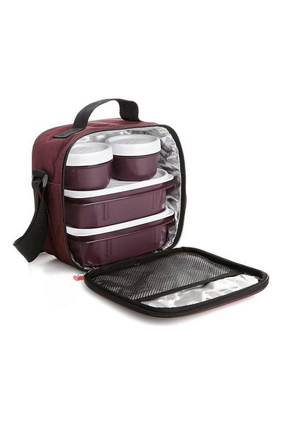 Generic TATAY Urban Lunch Box Kit for Women Burgundy 3 Liter
