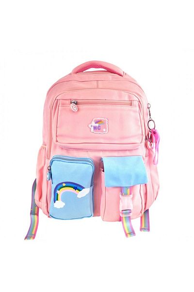 ECARLA Rucsac roz, universal, pentru sport si scoala, model rainbow, JollyMag, PL160R
