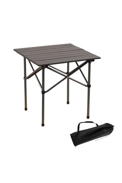ECARLA Folding table for garden, camping or fishing, brown, suitcase type, JollyMag, SC10BR, 53x51x50 cm