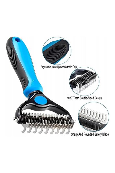 ECARLA Dog and cat grooming comb, detangling fur, anti-shedding, JollyMag, SCZ04