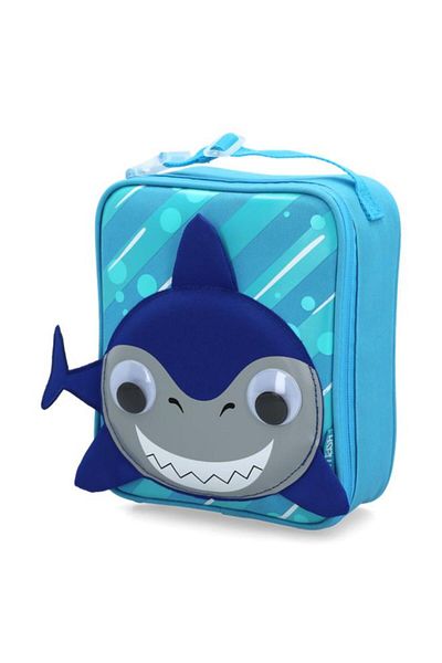 Generic smash 3D Shark Detail Zipper Closure Lightweight Durable Lunch Bag Multicolor