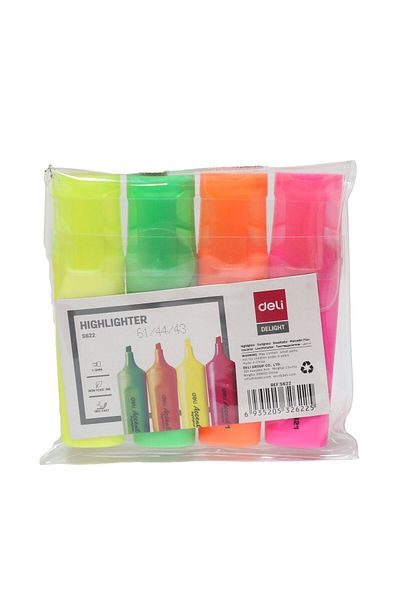 Deli Highlighter Accent Es622 – 5.3" Long, 0.5" Tip – Smooth Fluorescent Ink Marker