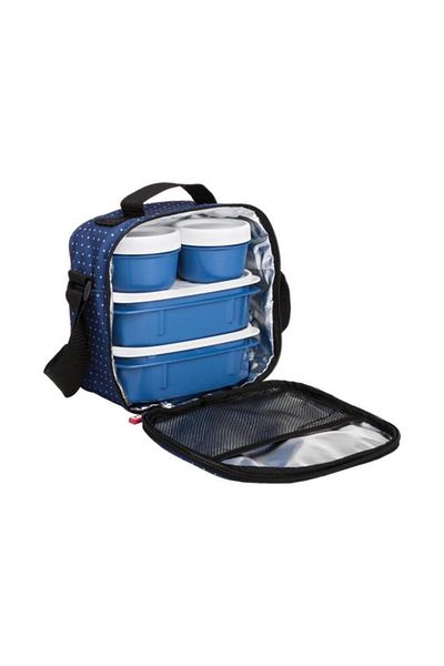 Generic TATAY Urban Dots Lunch Box Kit for Women Blue
