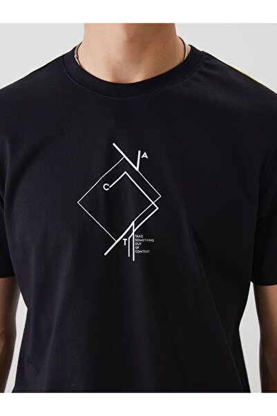 LC Waikiki Ανδρικό μπλουζάκι XSIDE Crew Neck με στάμπα χτενισμένο βαμβακερό