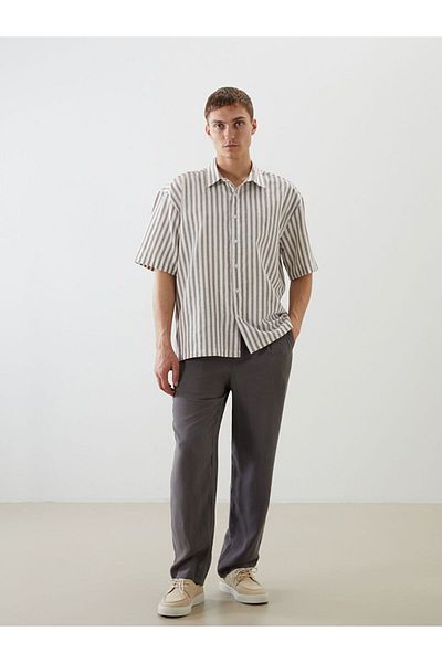 LC Waikiki Ανδρικό πουκάμισο LCW Vision Regular Fit με κοντό μανίκι Dobby