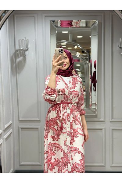 FUAT GÜRSEN Dress with Long Innerwear in Ethnic Pattern