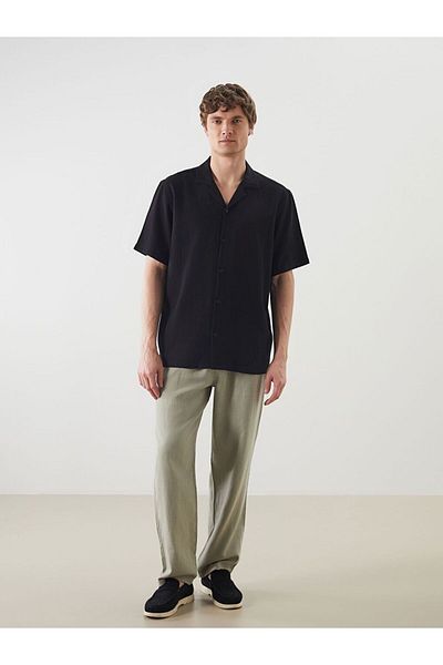 LC Waikiki Lcw Vision Regular Fit Short Sleeve Linen Look Men's Shirt