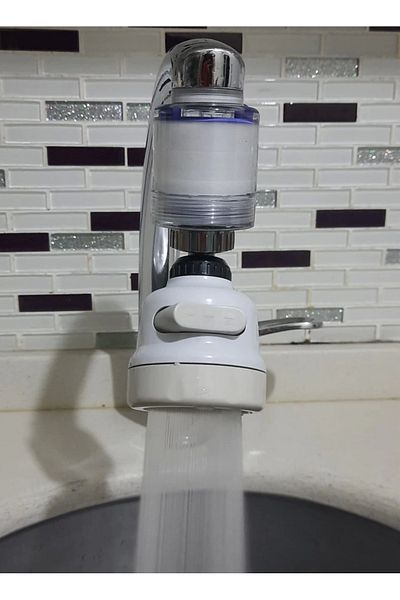 storeks Anti-Limescale 360 Degree Rotating Movable Tap Head with Filter - 3 Functions - Cream ( 336336 )