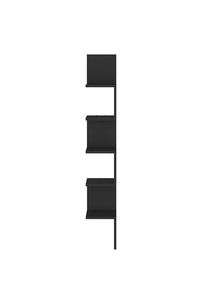 vidaxl Wall Corner Shelf Black 20x20x127.5 cm Engineered Wood