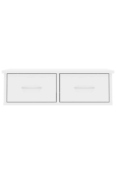 vidaxl Wall-mounted Drawer Shelf High Gloss White 60x26x18.5 cm Chipboard (AU only)