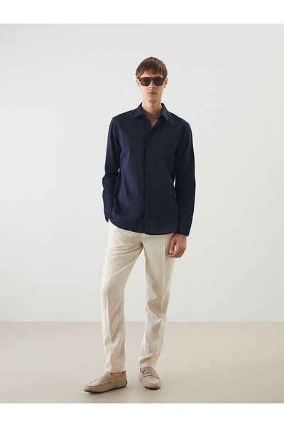 LC Waikiki Southblue Slim Fit Linen Blended Men's Trousers