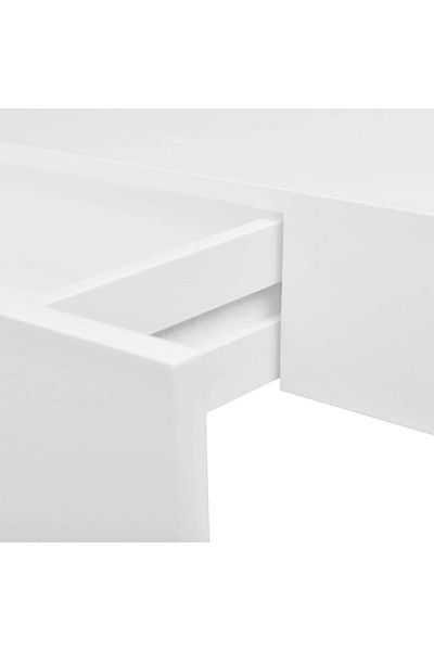vidaxl White MDF Floating Wall Display Shelf 1 Drawer Book/DVD Storage