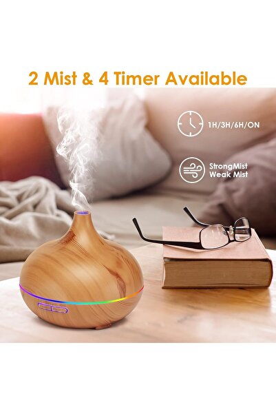 COOYA 300ml Aromatherapy Diffuser, With Timer and LED Light, Suitable for Hydration, Relaxation and Soft