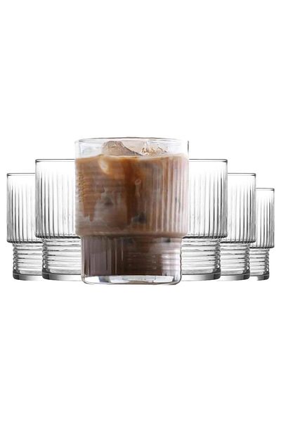 LAV Set of 6 Softdrink Glasses, LAV, Helen Model, Extra Quality, 325 ml, Modern and Elegant Design