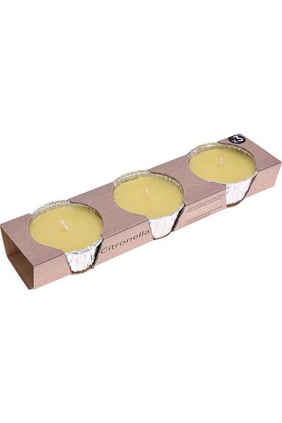 Homelux Set 3 lumânări împotriva țânțarilor, aromă de lămâie, 8x3,5 cm