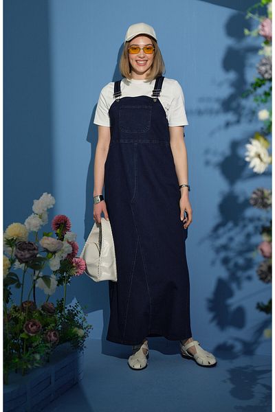 Fatma Atasoy Salopetă din denim bleumarin