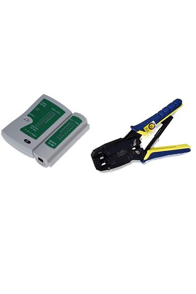 OEM Set tester cablu UTP, Cleste Sertizat cu clichet pentru RJ45 RJ11 RJ12 RJ48