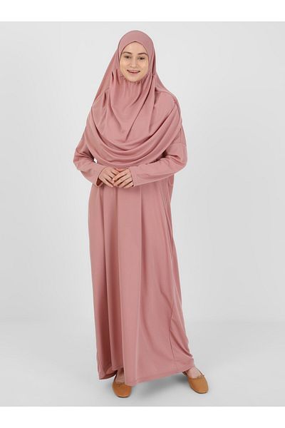 Sayın Tesettür Prayer Dress - Dusty Rose - Dear Hijab