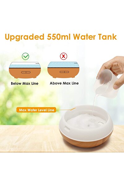 COOYA 300ml Aromatherapy Diffuser, With Timer and LED Light, Suitable for Hydration, Relaxation and Soft