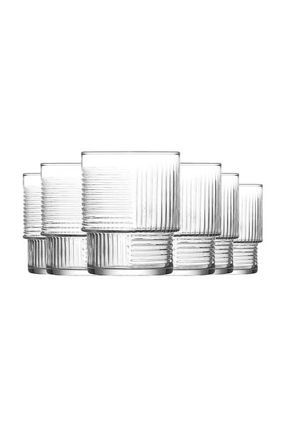 LAV Set of 6 Softdrink Glasses, LAV, Helen Model, Extra Quality, 325 ml, Modern and Elegant Design