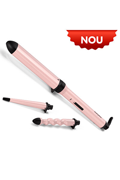 BABYLİSS Ondulator de păr Multistyler Curl & Wave Roz Pudrat MS750E, 3 accesorii BaByliss