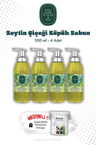 Eyüp Sabri Tuncer 500 ml Ayvalık Olive Blossom Foam Soap X4 and Rosie