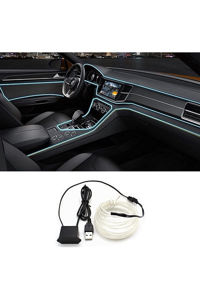 Choice 5m Ice blue 2M/3M/5M LED Car Interior Decoration Light EL Wiring Neon Strip For Auto DIY Flexible Am