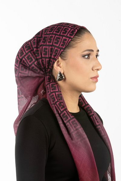 safura New Special Design Bonnet Scarf - Gradient Pattern, Adjustable Neck Elastic, Anti-Slip Velvet Stripe