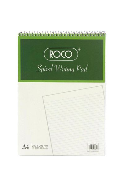 Roco Standard Writing Pad – A4, 70 Sheets (140 Pages), Lined, White | Everyday Note Pad