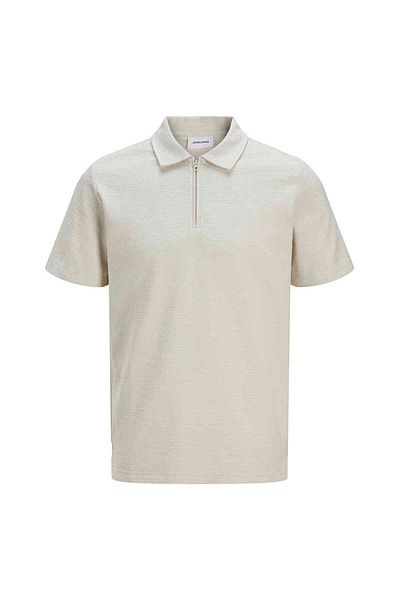 Jack & Jones Ανδρικό μπεζ μπλουζάκι πόλο Jack&jones Benja με κουκούλα