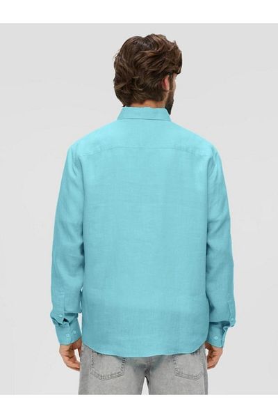 s.Oliver Men's Linen Shirt With Long Sleeves And Regular Fit