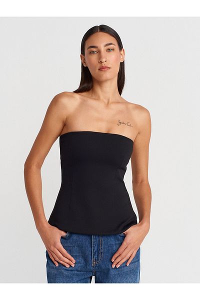 Dilvin 31860 Strapless Top-Black