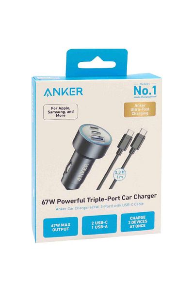Anker 535 Triple Port Car Charger 67W