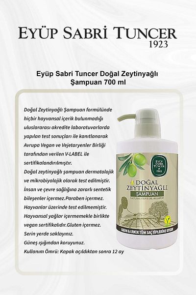 Eyüp Sabri Tuncer Natural Olive Oil Shampoo 700 ml Buy 5 Pay 4 and Rosie Cotton