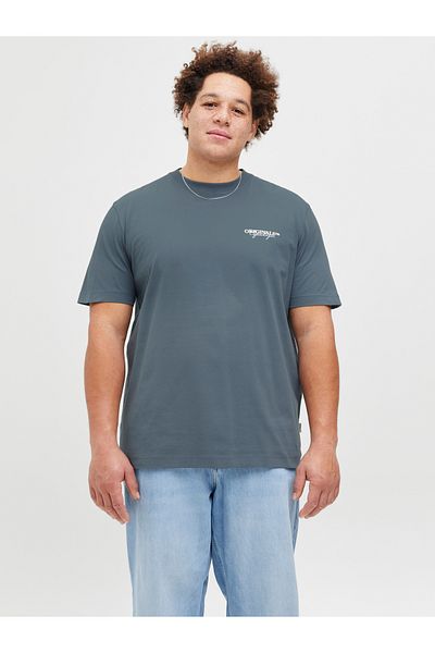 Jack & Jones Jack Jones Jorıslıngton Type Tee Ss Crew Neck Pls Men's Anthracite Large Size Tshirt 12278557-16