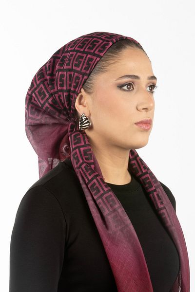 safura New Special Design Bonnet Scarf - Gradient Pattern, Adjustable Neck Elastic, Anti-Slip Velvet Stripe