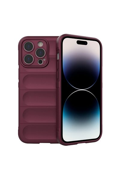 SKYDDAR INNOVATION Case for iPhone 14 Pro, Vogue, Silicon Mat, Burgundy, sticker set