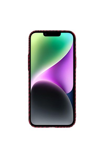 SKYDDAR INNOVATION Case for IPhone 14, carbon texture, Carbonite FiberShell, Red, sticker set