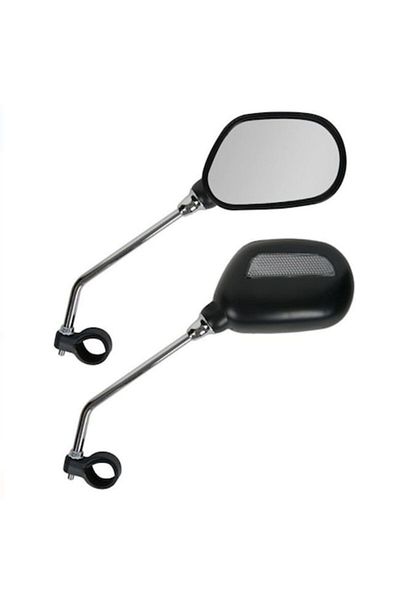 OEM Set mirrors for bicycle with reflective band, Black/Silver
