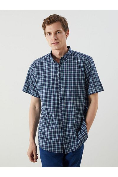 LC Waikiki LCWAIKIKI Classic Regular Fit Short Sleeve Plaid Men's Shirt