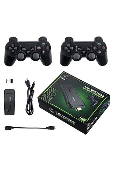 MACON Classic M8 Game Stick 4K Game Console with Two 2.4G Wireless Gamepads Dual Players HDMI Output Built